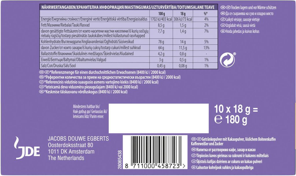 JACOBS Löskaffee 3in1 Milka®* 12x10 Sticks löslicher Produktbild 5