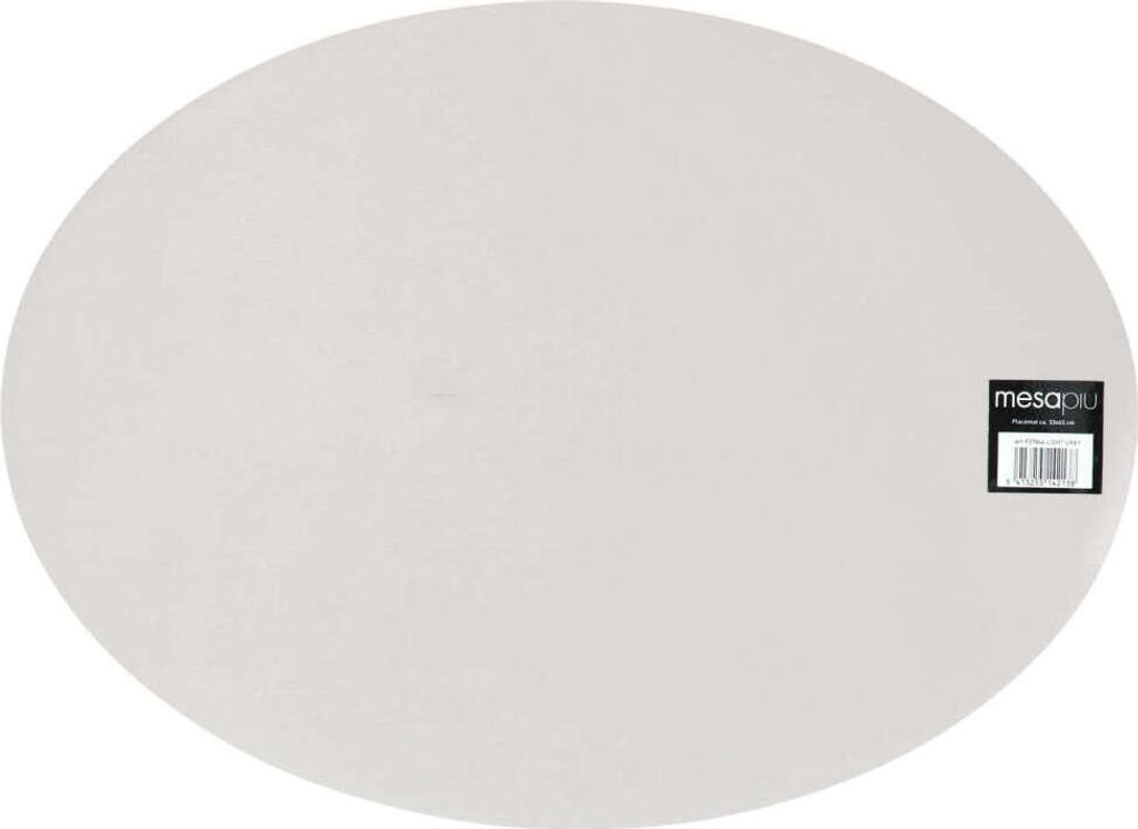 Mesapiu Tischset Lederoptik hellgrau oval 45x33 cm