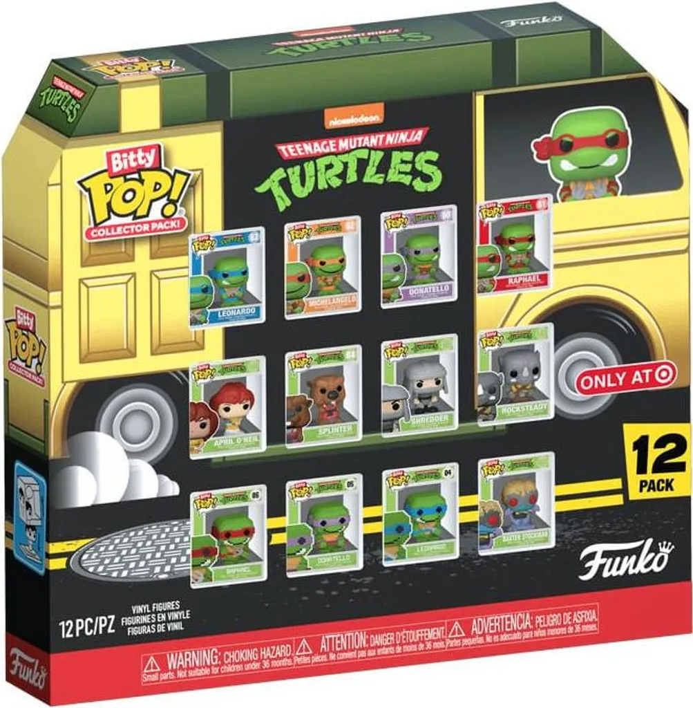 Funko Bitty Pop Teenage Mutant Ninja Turtles et T-shirt Golden Taille Unique