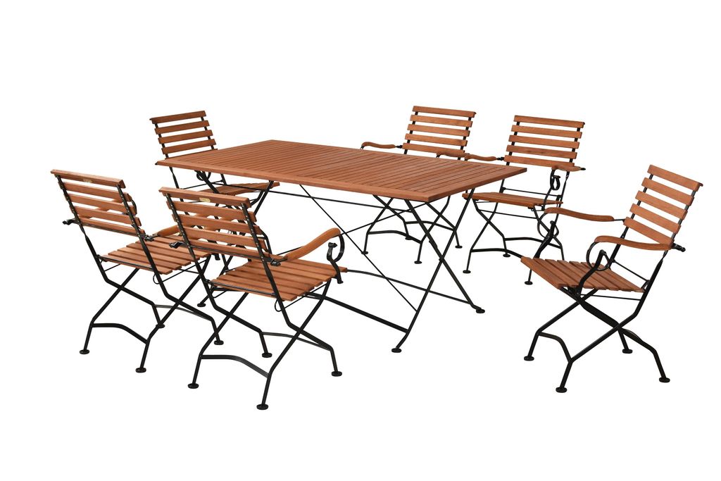 Merxx Gartenmöbel Set Schlossgarten 7tlg., 6 Klappsessel, Produktbild 