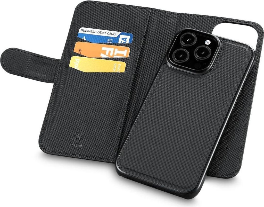 Wallet Case 2-in-1 für iPhone 16 Pro Max - Schwarz