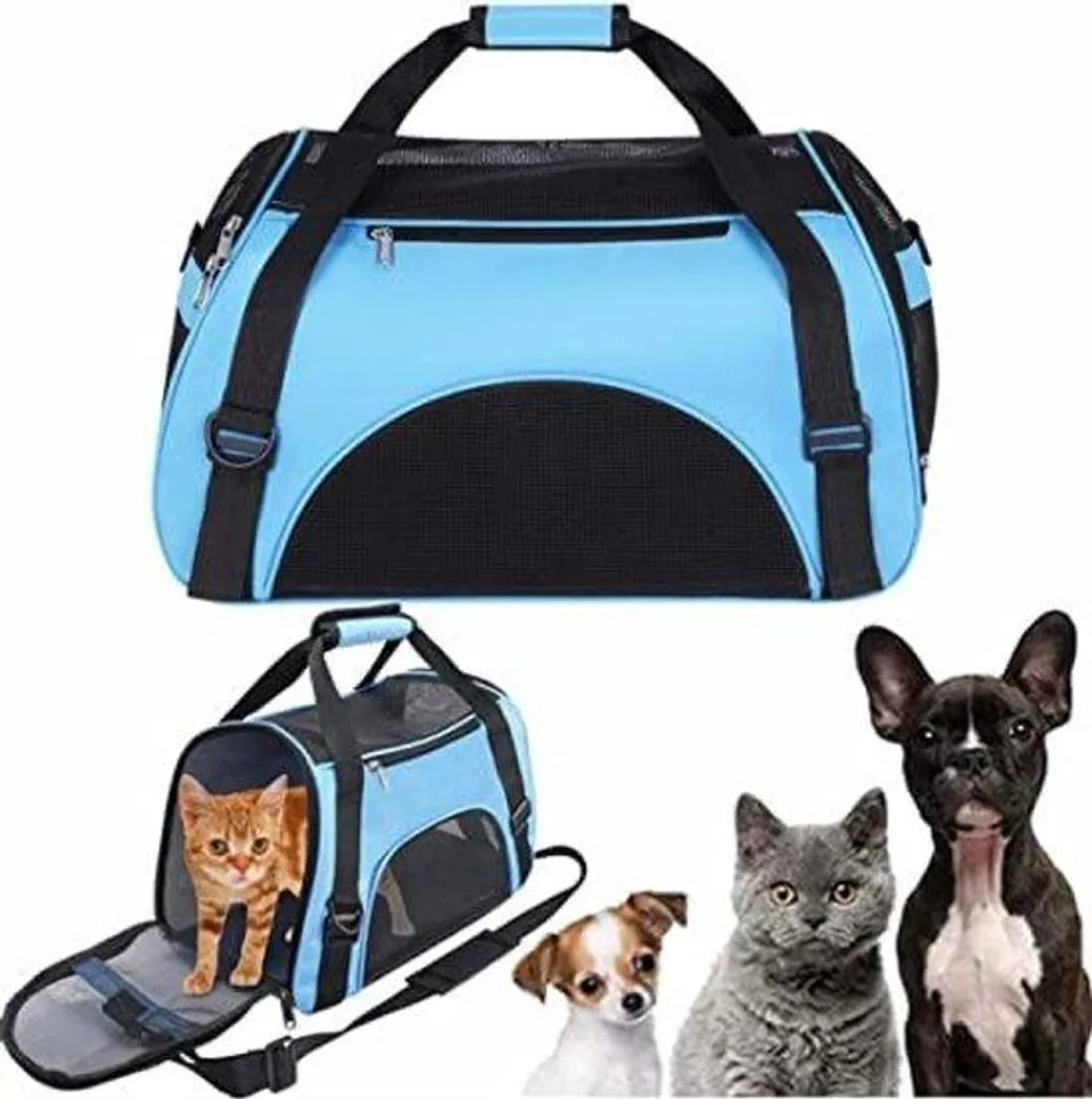 Sac de transport pour animaux imperméable bleu clair - Confort et sécurité