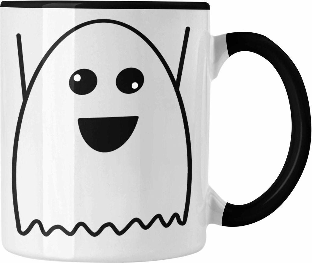 Trendation - Halloween Tasse Kürbis Dekoration Becher Lustiger Geist (Schwarz)