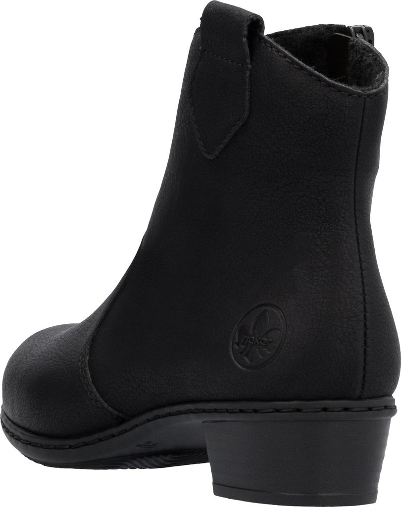 A black leather boot shown from the side.