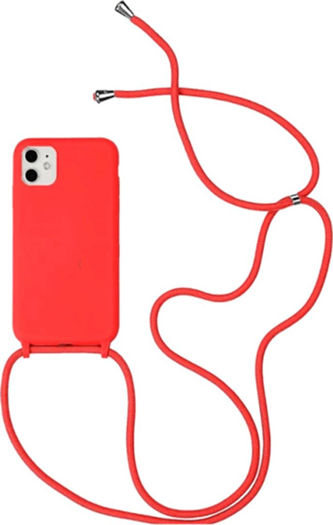 starfix "Kordon" Schnur Tasche Silikon Schutz-Hülle Cover Case S-Case für iPhone 12 / 12 Pro (6.1 Zoll), rot