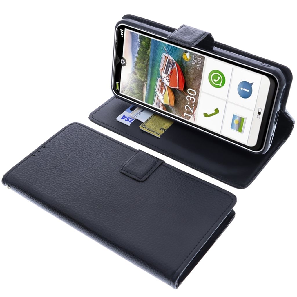 foto-kontor Tasche kompatibel mit Emporia Smart 6 Schutzhülle schwarz Book Style Case Handy Schutz Hülle Buch Wallet Handyhülle Cover Klapphüll...