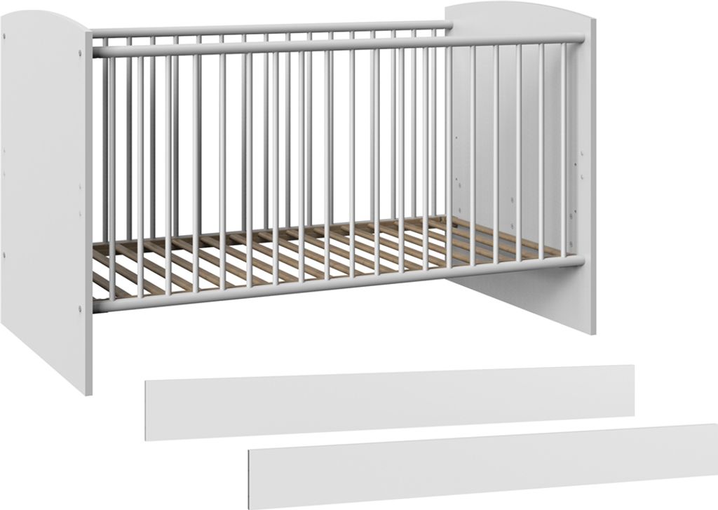 Bettseiten für das Babybett Gitterbett JOHANNESBURG-43 in weiß, B/H/T: ca. 139/15/2 cm