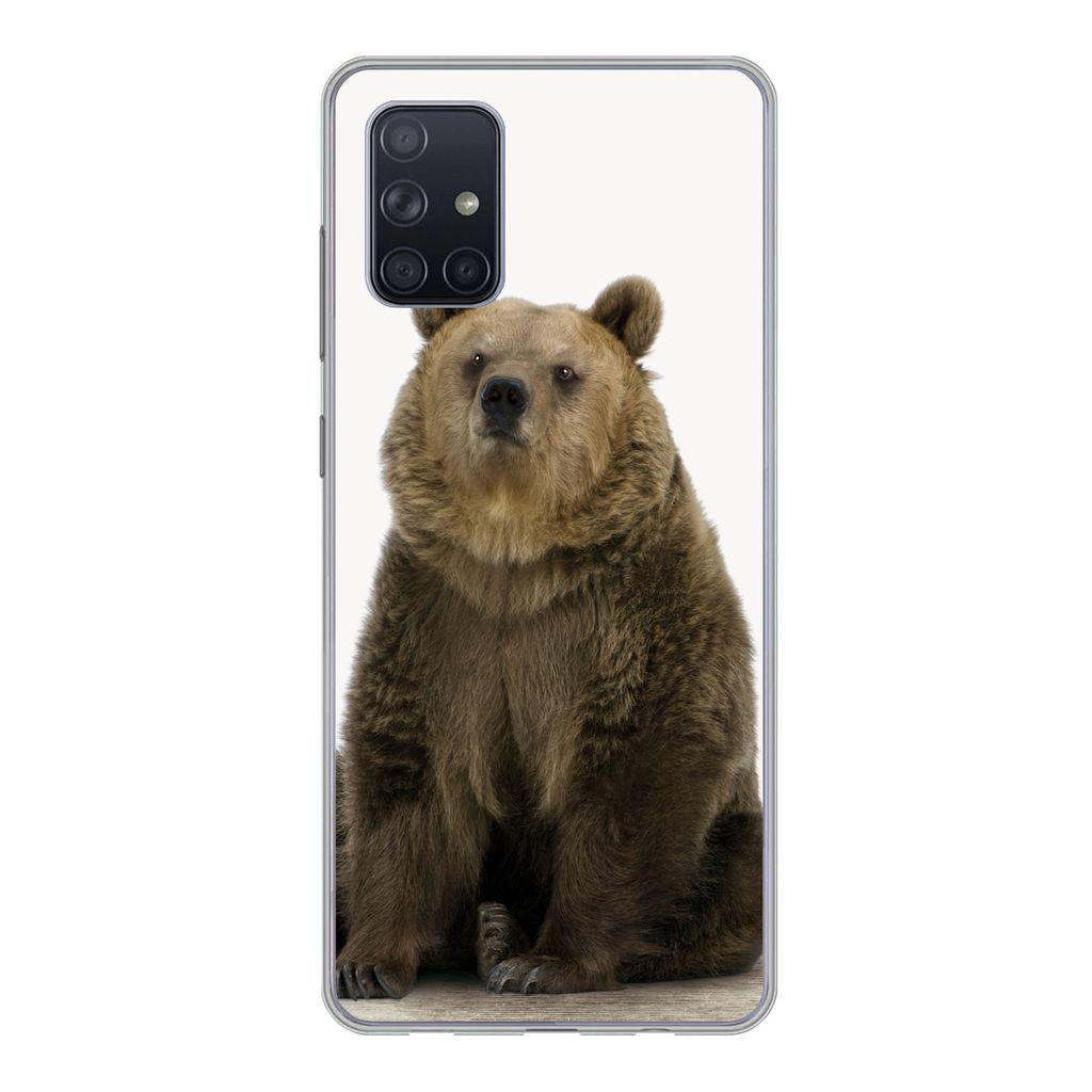 MuchoWow Handyhülle Schutzhülle Hülle für Samsung Galaxy A51 5G Braunbär - Tiere - Bär - Niedlich - Jungen - Mädchen Silikon Softcase Hand...