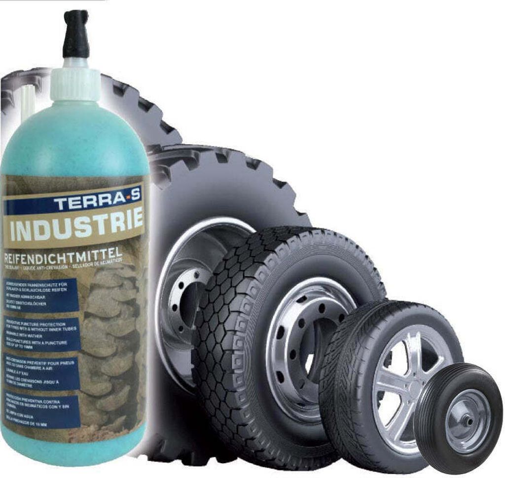 Terra S Reifendichtmittel für Landmaschinen Fahrrädern INDUSTRIE 1 LITER