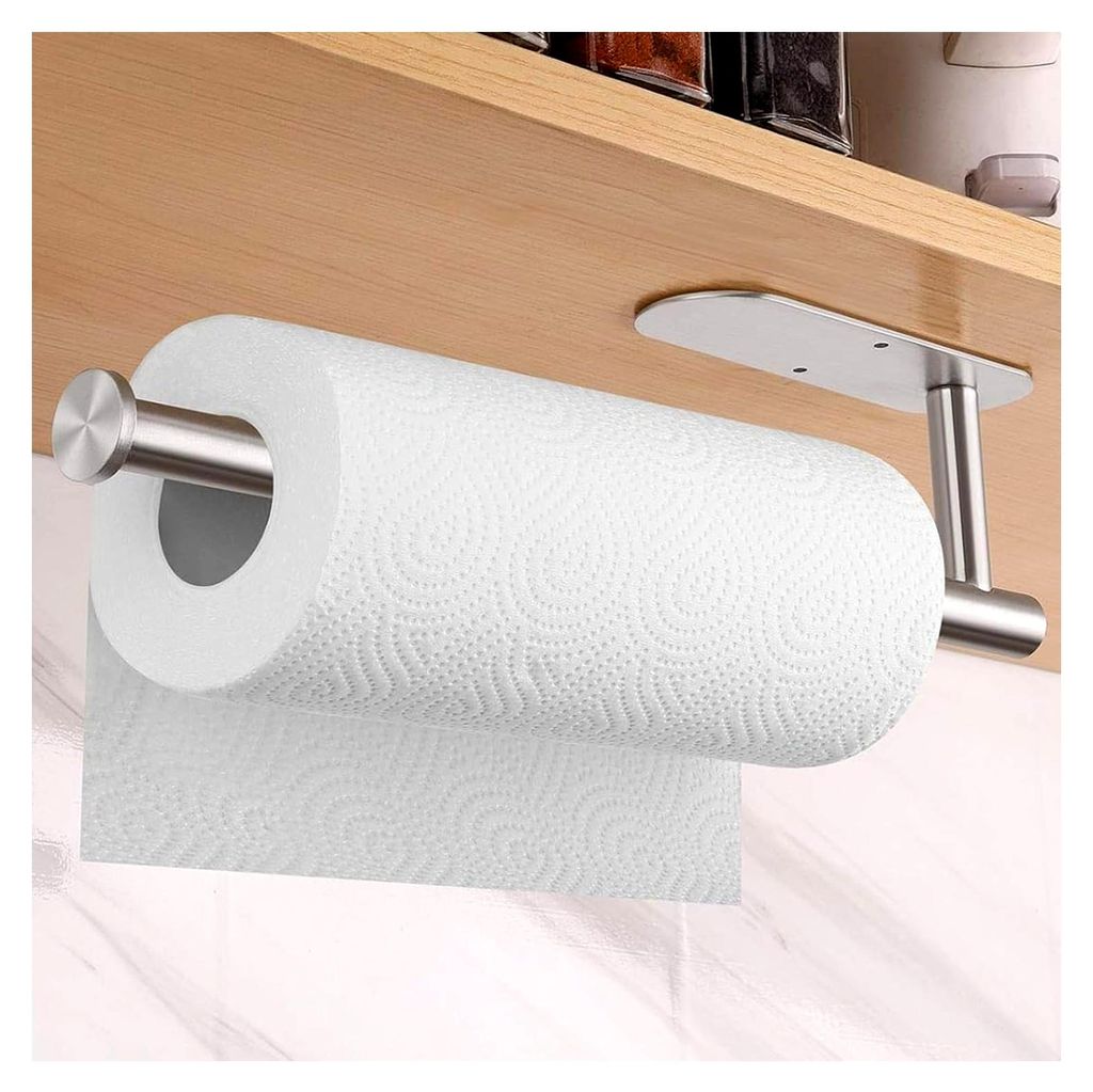 Küchenrollenhalter aus Edelstahl, ohne Bohren, für Wandmontage in Küche, Badezimmer und Speisekammer