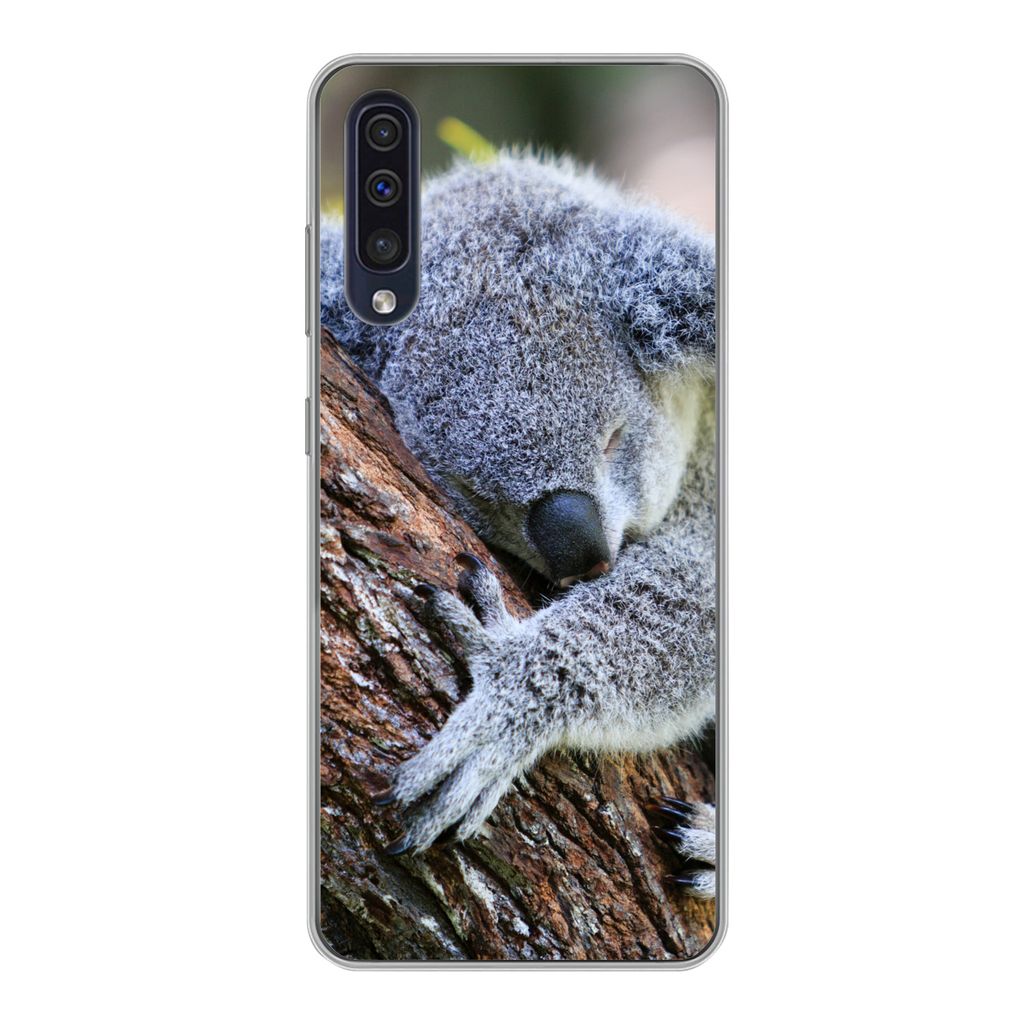 MuchoWow Handyhülle Schutzhülle Hülle für Samsung Galaxy A30s Koala - Baum - Schlaf - Kinder - Jungen - Mädchen Silikon Softcase Handy Hüll...