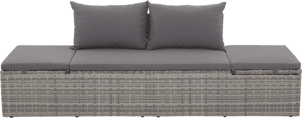 vidaXL Gartenbett Grau 195×60 cm Poly Rattan Produktbild 3