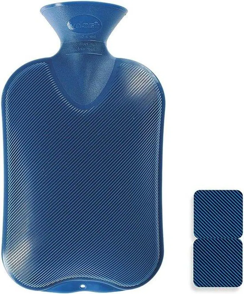 Bouillotte 2L bleu saphir anti-froid - Solution détente double pliage