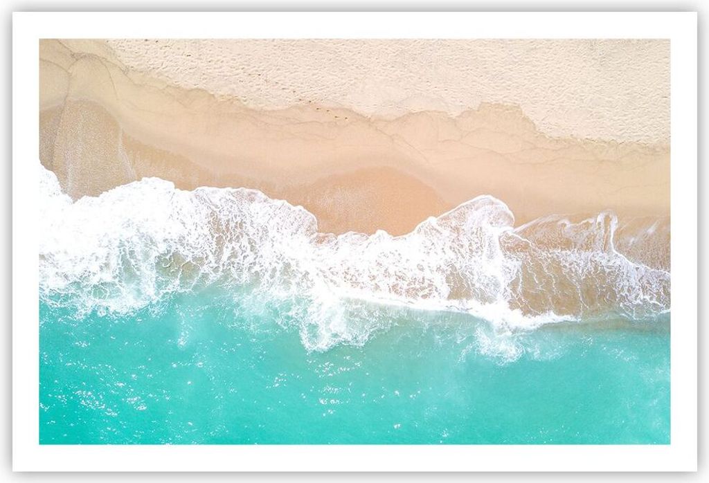 Poster - Poster ohne Rahmen - Meer Welle Sand - 91,5x61 cm - Wand Bild - Wanddeko - Wandbilder - Kunstposter - Wandposter - Bilder - Kunstdruck - W...