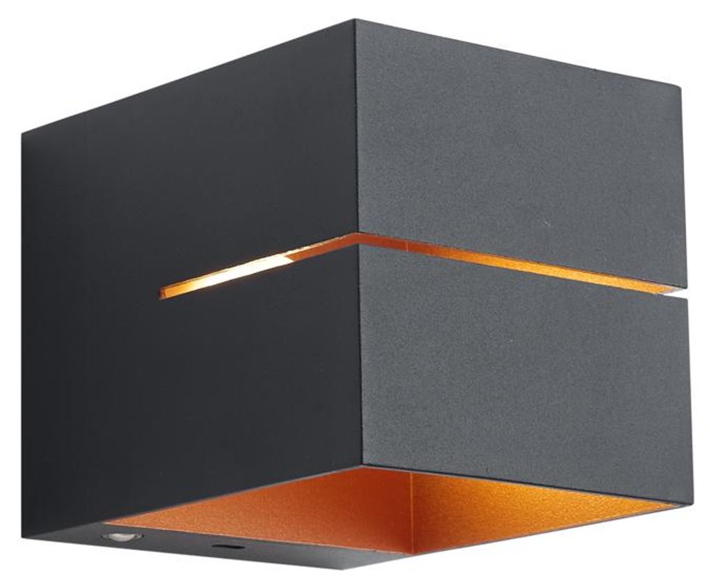 Qazqa led Modern außen Aufladbare Lampe für den Garten - Joris Groove - Schwarz Gold, inkl. 4.3W integrierter LED, dimmbar, 100cm, Würfel