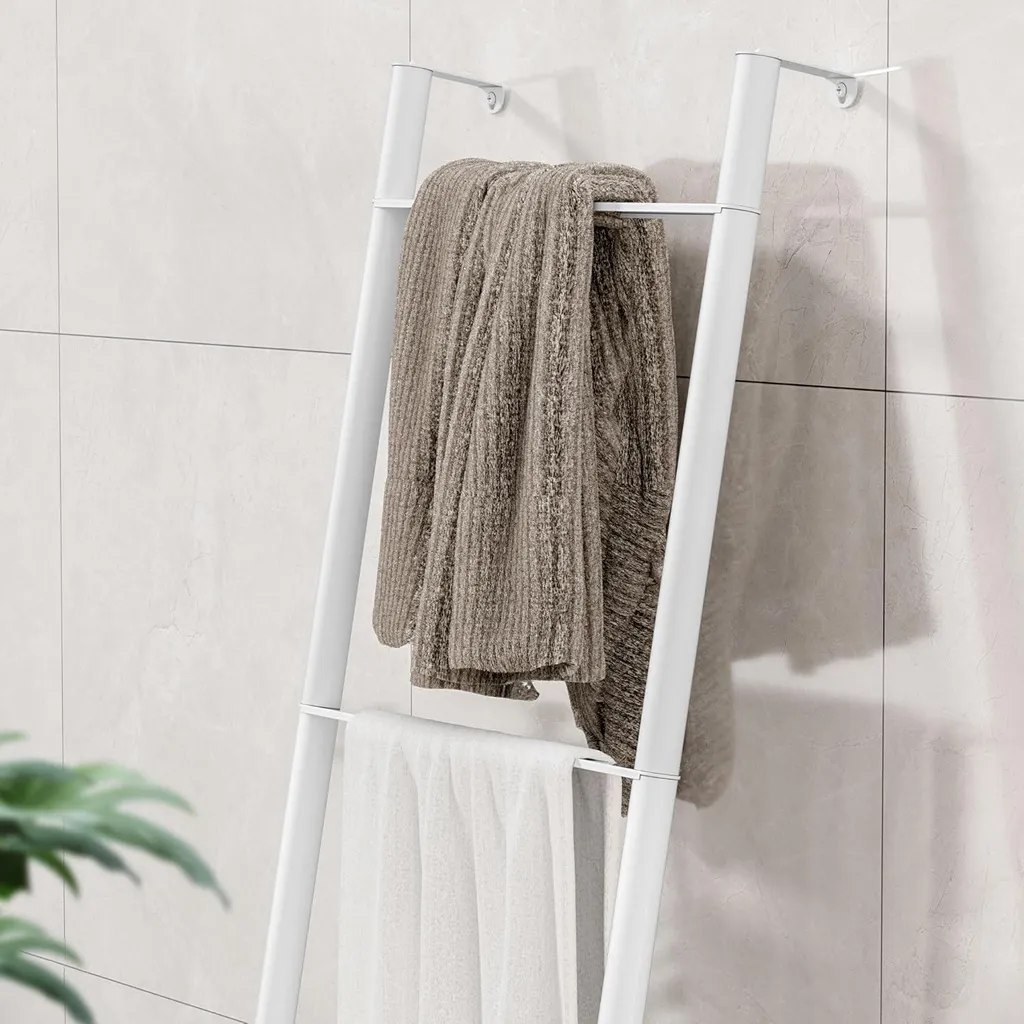 Porte-serviettes 4 couches blanc Allecto Premium - Métal robuste et décoratif