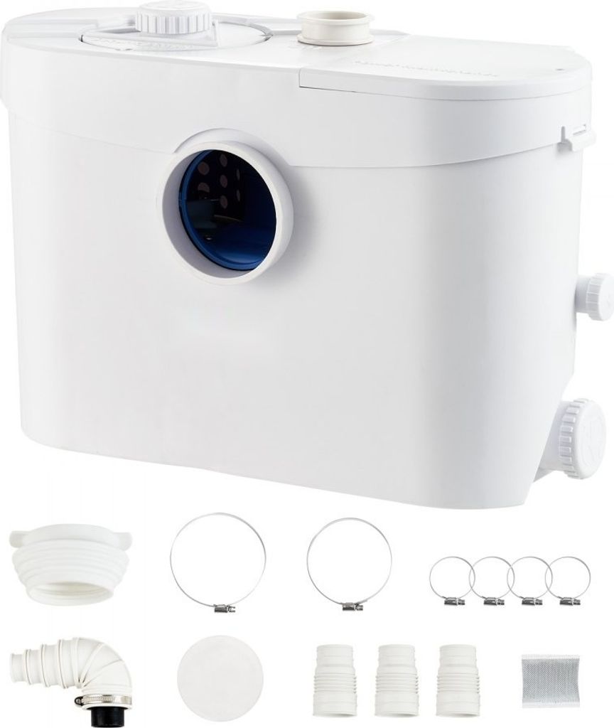 Hebeanlage - 700W - 9600 l/h Durchfluss - 10 m Förderhöhe - Zerkleinerer-Abwasserpumpe mit 3 Wassereinlässen - 99% effektive antimikrobielle Lö...