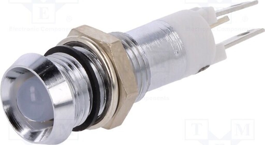 1x Kontrollleuchte: LED 24÷28VDC IP67 Öffng: Ø8,2mm konkav Metall SWBE08214 LED-K