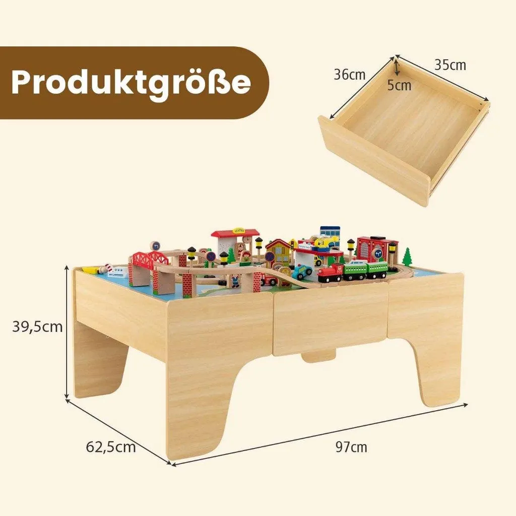 Table de train bois 84 pièces : solution de jeu ordonnée et polyvalente - 3