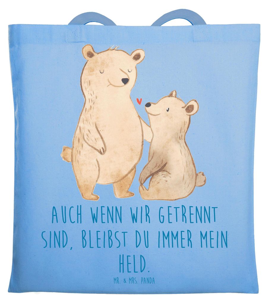 Mr. & Mrs. Panda Tote Bag Trennung von den Eltern Held - Sky Blue - Geschenk, Unitasche, Baumwolltasche, Tasche, Vertrauem, Schutzengel, Einkaufsta...