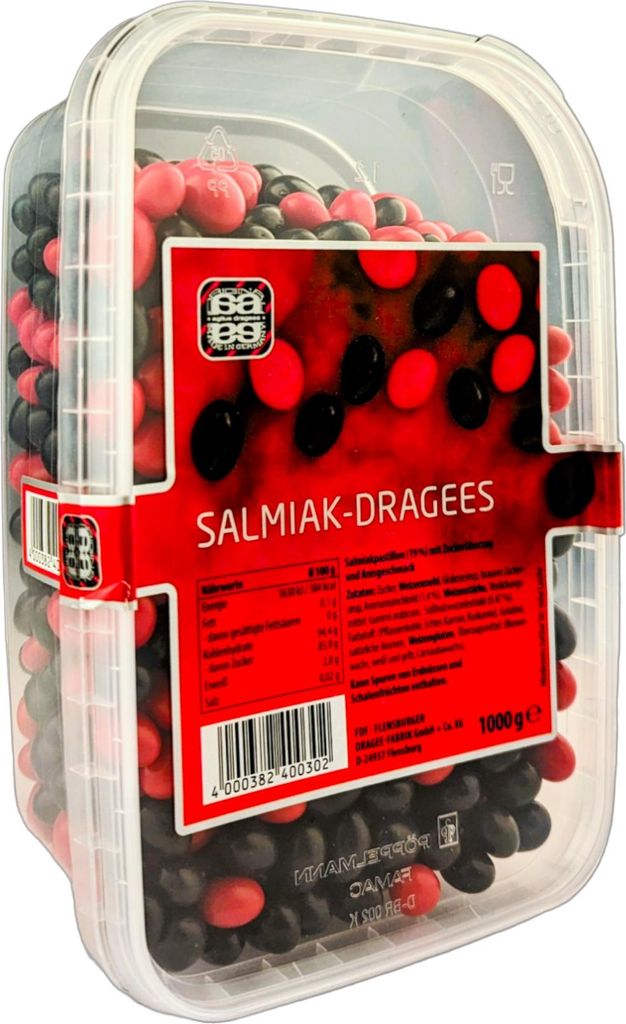 Salmiakdragees dragierte Salmiakpastillen mit Zuckerüberzug Produktbild 