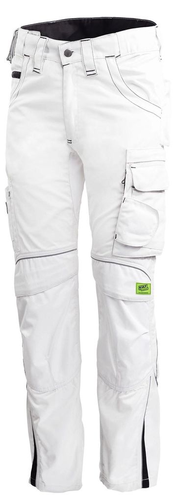 TMG Kult Worker Arbeitshose Herren mit Cordura-Knietaschen weiß, 102, weiß