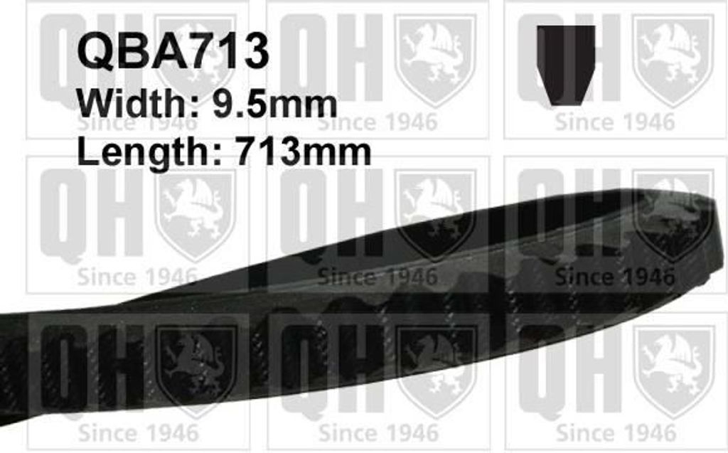 QUINTON HAZELL QBA713 Keilriemen 713mm für AUDI 80 (89, 89Q, 8A, B3) für FORD GRANADA (GU) SIERRA Schrägheck (GBC) Granada Kombi (GNU) SIERRA Kombi