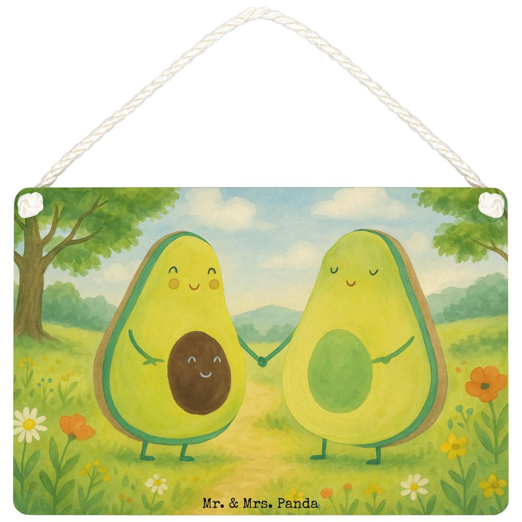 Mr. & Mrs. Panda holzbild Avocado Pärchen Design DIN A4 - Weiß - Geschenk, Türschild, Dekobrett, Liebe, Wandbild Holz, Schild, wandhänger, Avoc...