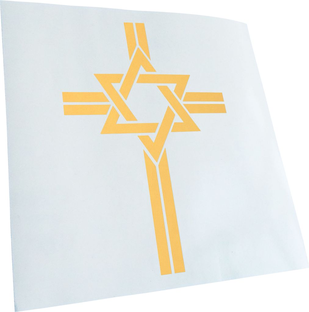 Kiwistar - Autoaufkleber - Messianische Juden D1 - Creme - 30x20cm - Aufkleber für Auto, Laptop, Fahrrad, LKW, Motorrad mehrfarbig JDM Decal Racing