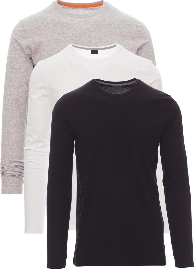 Mivaro Herren 3er Pack Langarmshirts aus Baumwolle - Longsleeve mit Rundhals, leicht anliegend, feinmaschiges Gewebe, Größen S bis 5XL
