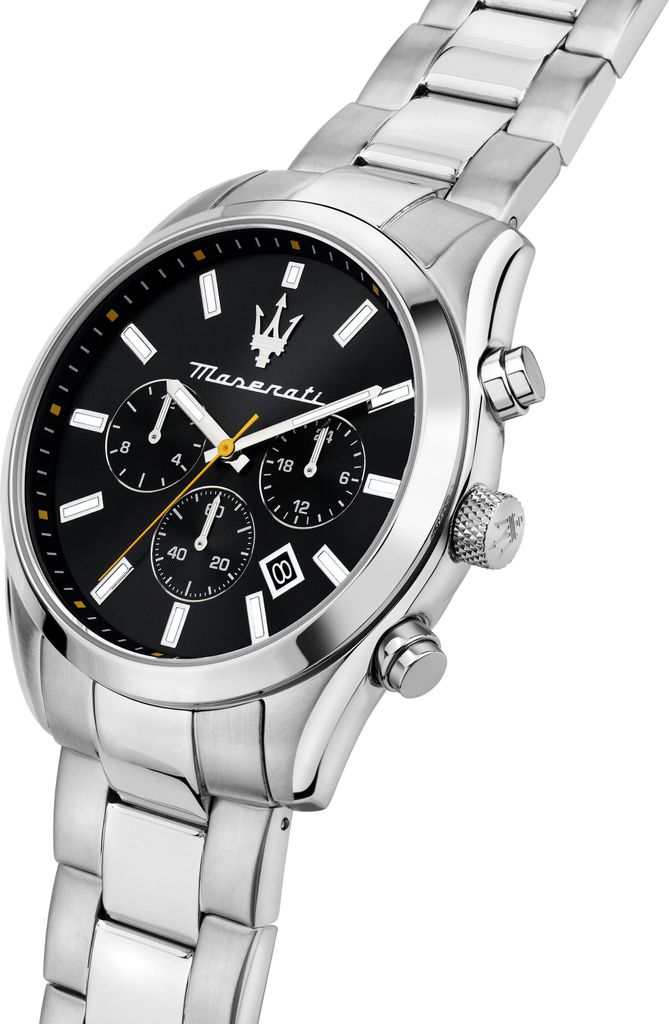 A close-up shot of a Maserati watch.