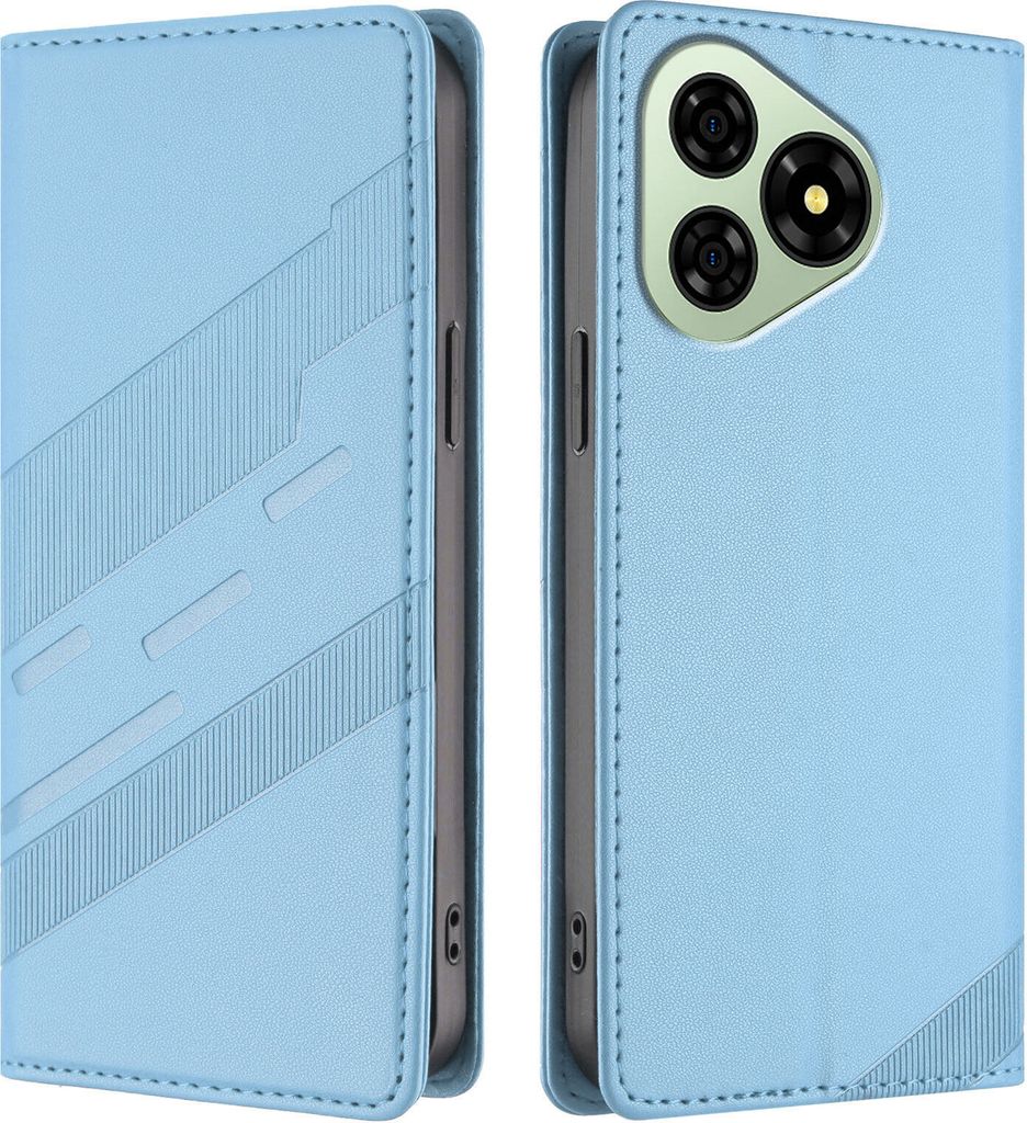 Hülle für Ulefone Note 19, Kunstleder Brieftaschen Handyhülle mit Kartenfach und Standfunktion Hellblau