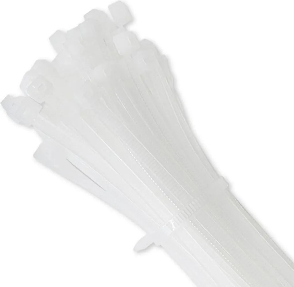 100 Fascette Bianche Qoltec 300x4,8mm Nylon UV | Tenuta Professionale