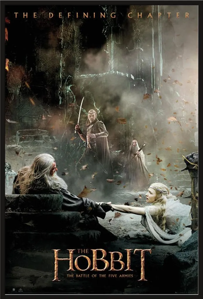 Décoration Murale Le Hobbit, Affiche Encadrée 61x91,5 cm pour Chambre