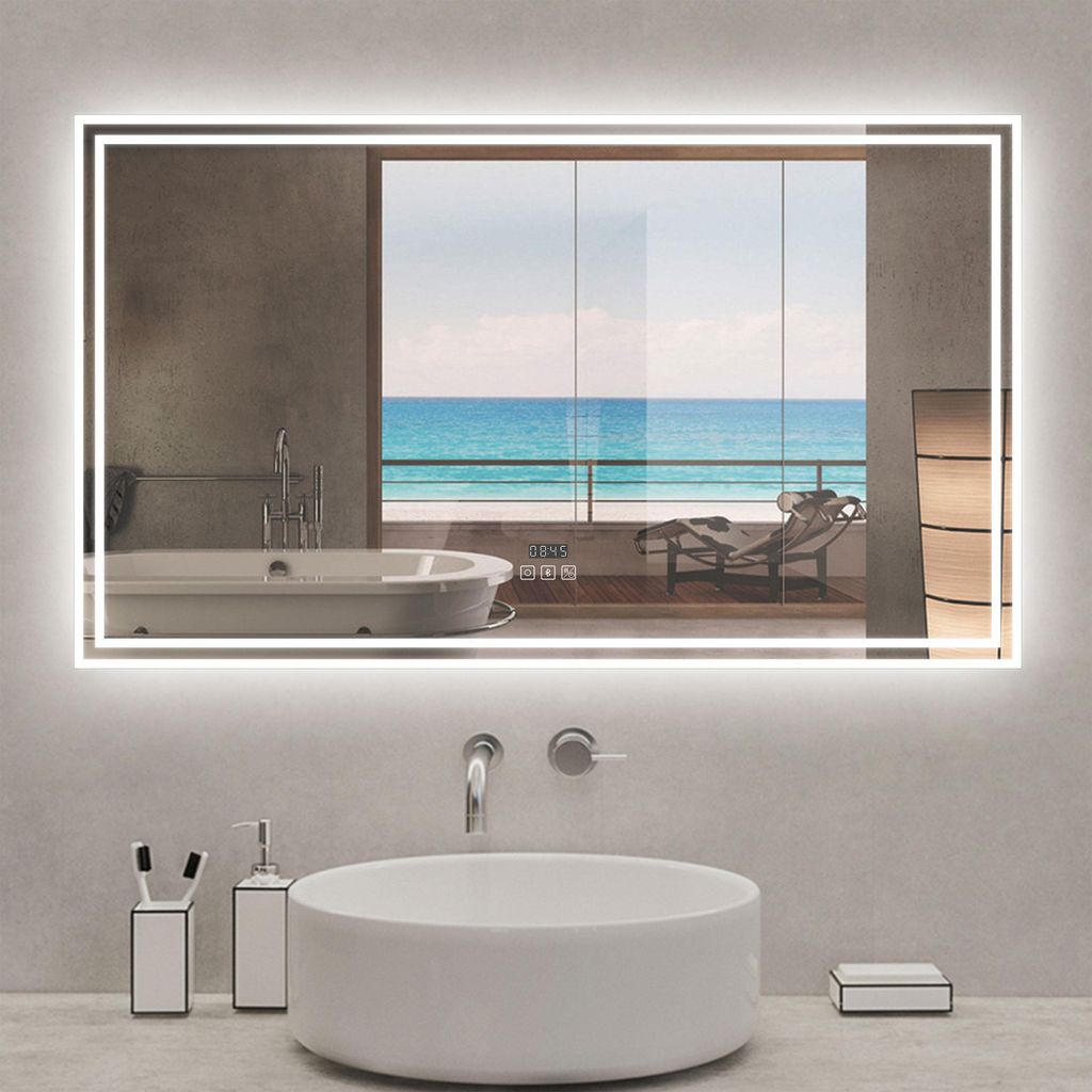 Miroir de salle de bain Bluetooth 120x70 cm, tricolore + Image du produit 