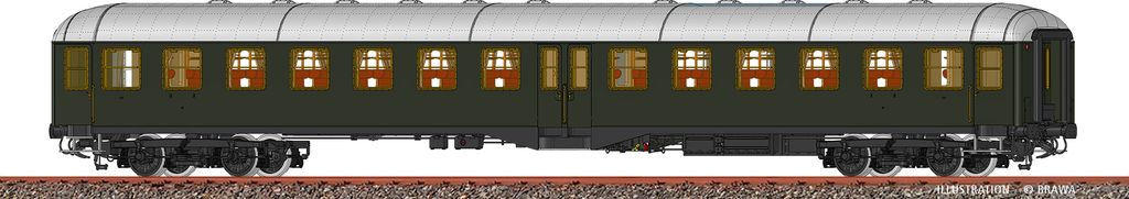 Brawa 58026 Spur H0 Personenw. B4ymgf-51 DB III AC B+ LED