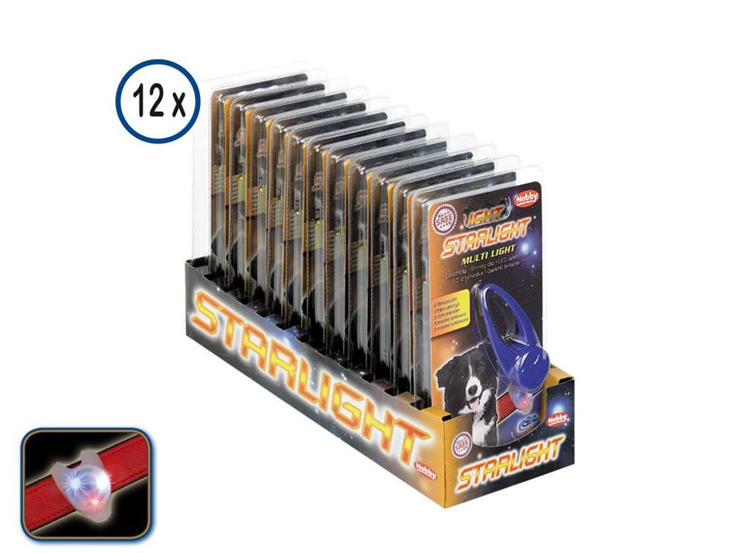 Nobby Leuchtclip "MULTI LIGHT" 12er Display