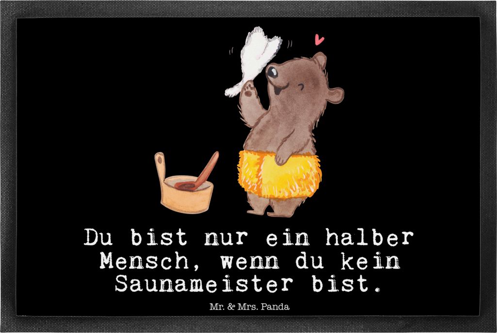 Mr. & Mrs. Panda Schmutzfangmatte Saunameister Herz 40 x 60 Produktbild 