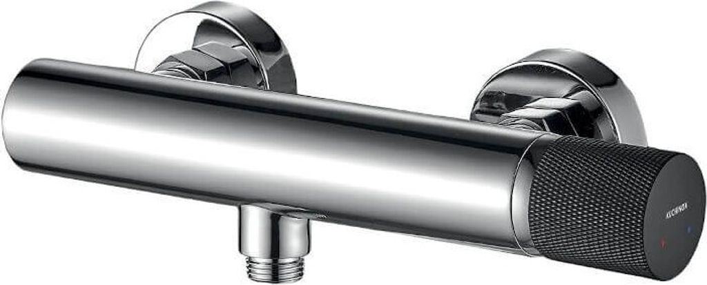 KUCHINOX - Peros - Duscharmatur 15cm - Mischbatterie Dusche 150mm - Chrom und Schwarz - G1/2'' Schlauchanschluss - Duschmischbatterie