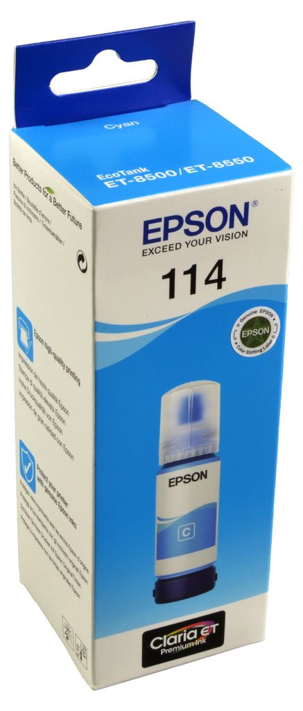 Epson 114 EcoTank Cyan ink bottle, Original, Cyan, Epson, Produktbild 