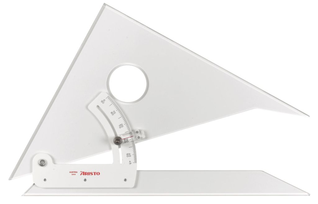 Aristo Stellwinkel 10 Zoll, Kathete 25 cm glasklar, Facette Produktbild 