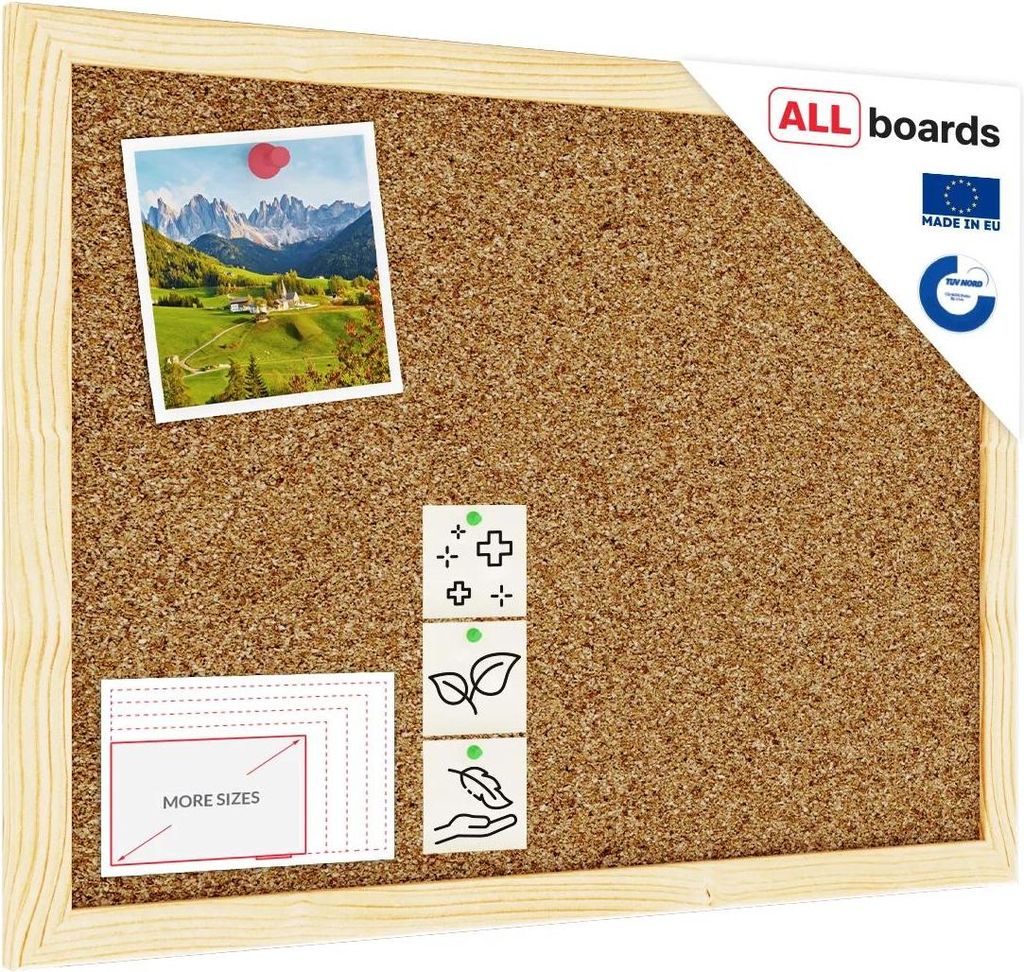 Bacheca in sughero (cornice in legno) 30x40 cm Immagine del prodotto 