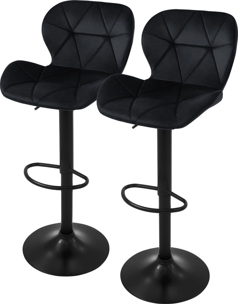ML-Design 2er Set Barhocker Tresenhocker 360° drehbar, Gepolsterter Barstuhl mit Rückenlehne und Fußstütze, 59-79 cm