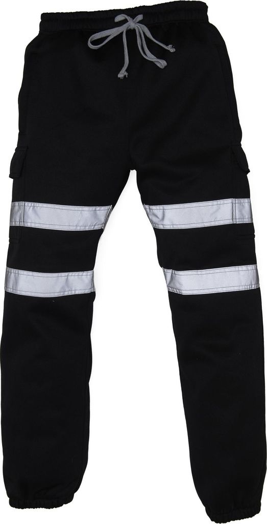 Yoko Herren Hi Vis Reflekt Work Jogging Hose RW5257 (S) (Schwarz)