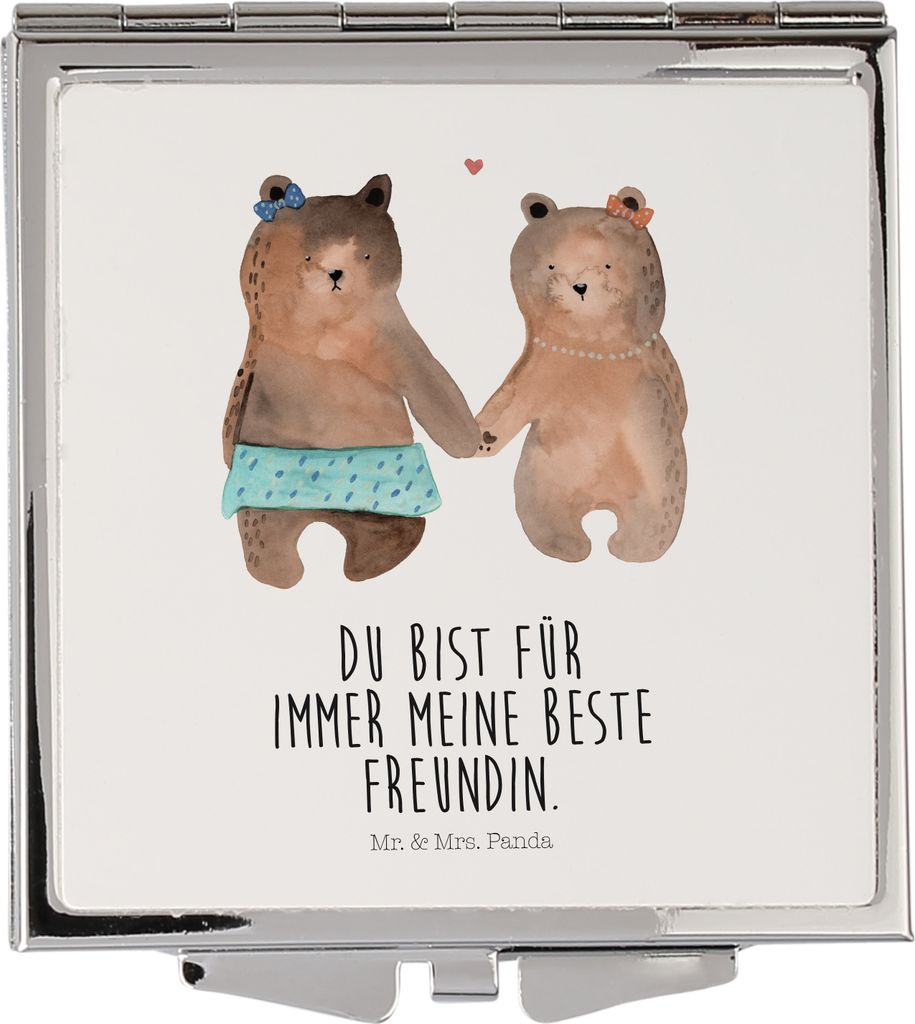 Mr. & Mrs. Panda Kosmetikspiegel Bär Freundin - Weiß - Geschenk, Schminkspiegel, Handspiegel, Teddy, Beste Freund Liebe Liebesbeweis Verliebt Kum...