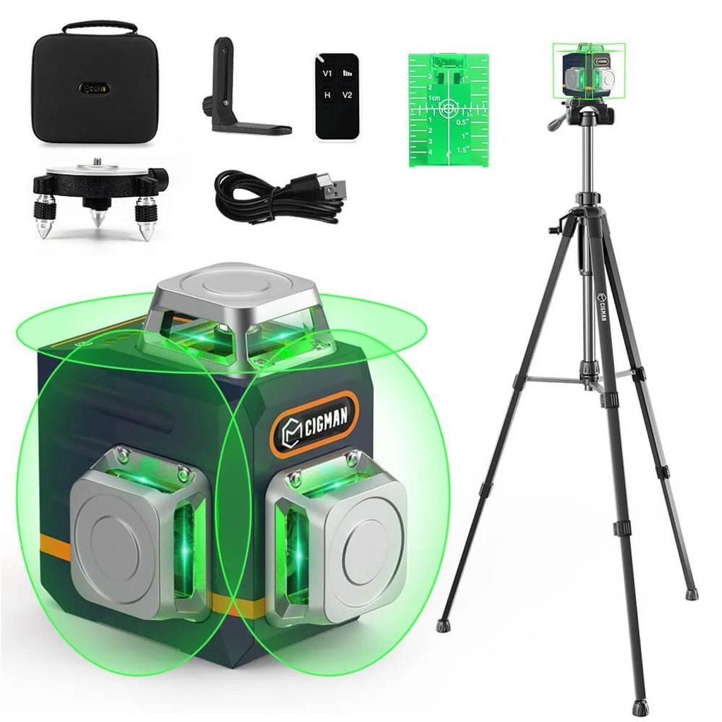 CIGMAN CM-701T Kreuzlinienlaser 3 x 360 Grad mit Stativ – Produktbild 