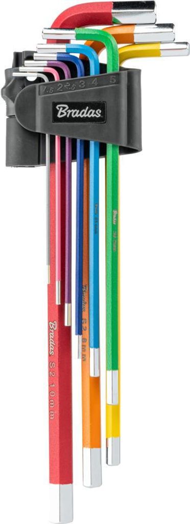 Innensechskantschlüssel-Set 1,5–10 mm 9-teilig extra lang | S2-Stahl farbcodiert