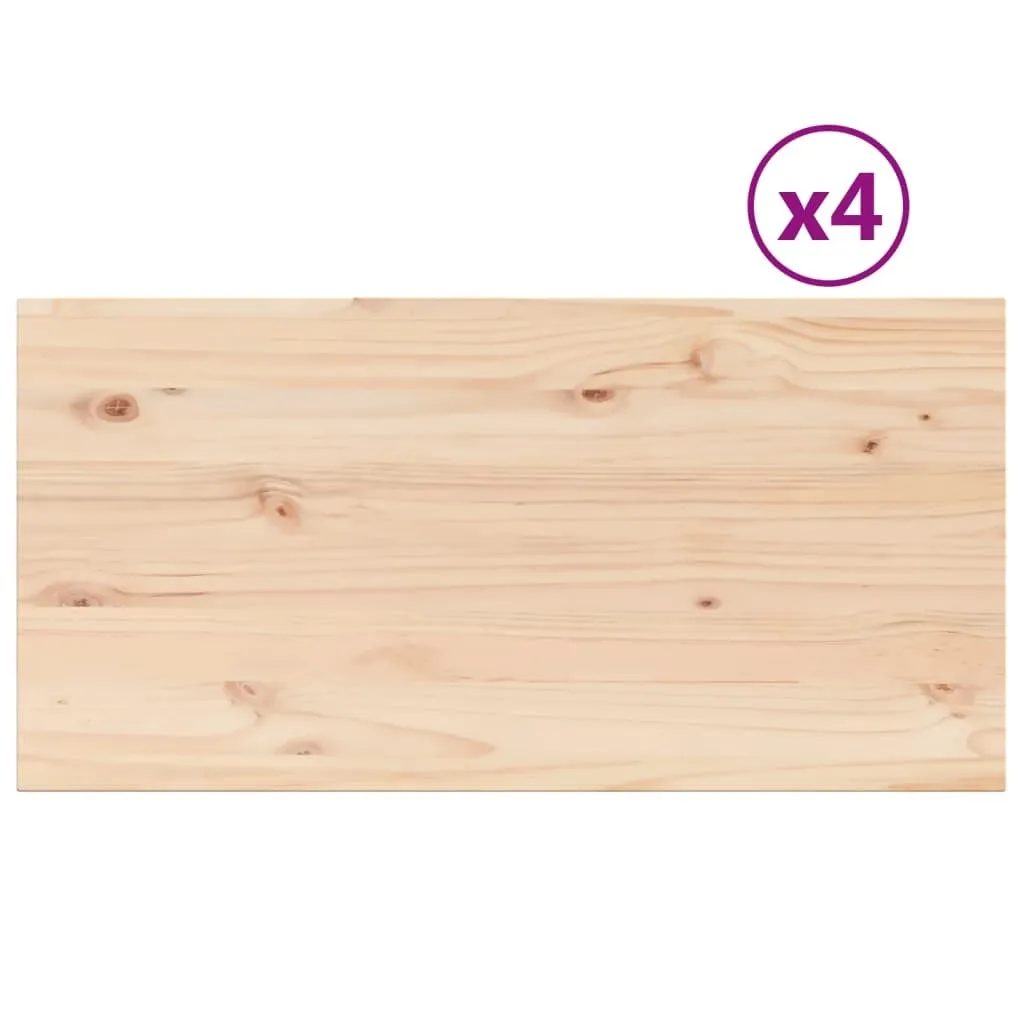 Piani Tavolo 4 pz 90x45x2,5 cm in Legno di Pino Massiccio Naturale