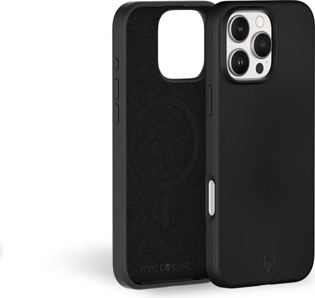 Custodia Force iPhone 16 Pro Max Silicone Nero MagSafe Rinforzato