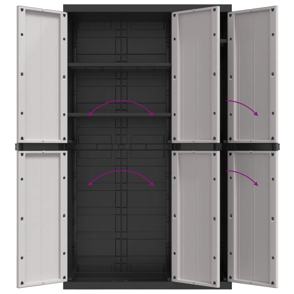 Armoire de jardin étanche 165 cm en PP pour protéger vos outils du vol - 11
